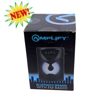 Amplify Silo RGB Bluetooth Wireless Speaker Portable FM Radio Mic Input 5Hr Play